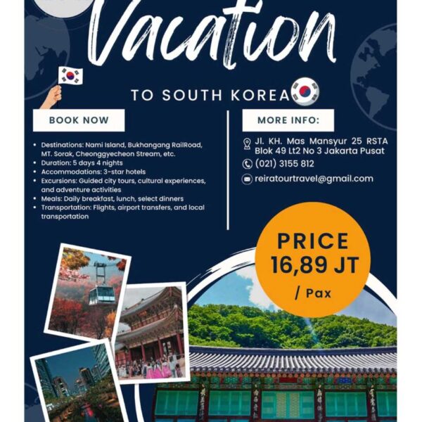 5 DAYS 4 NIGHTS VACATION TO SOUTH KOREA